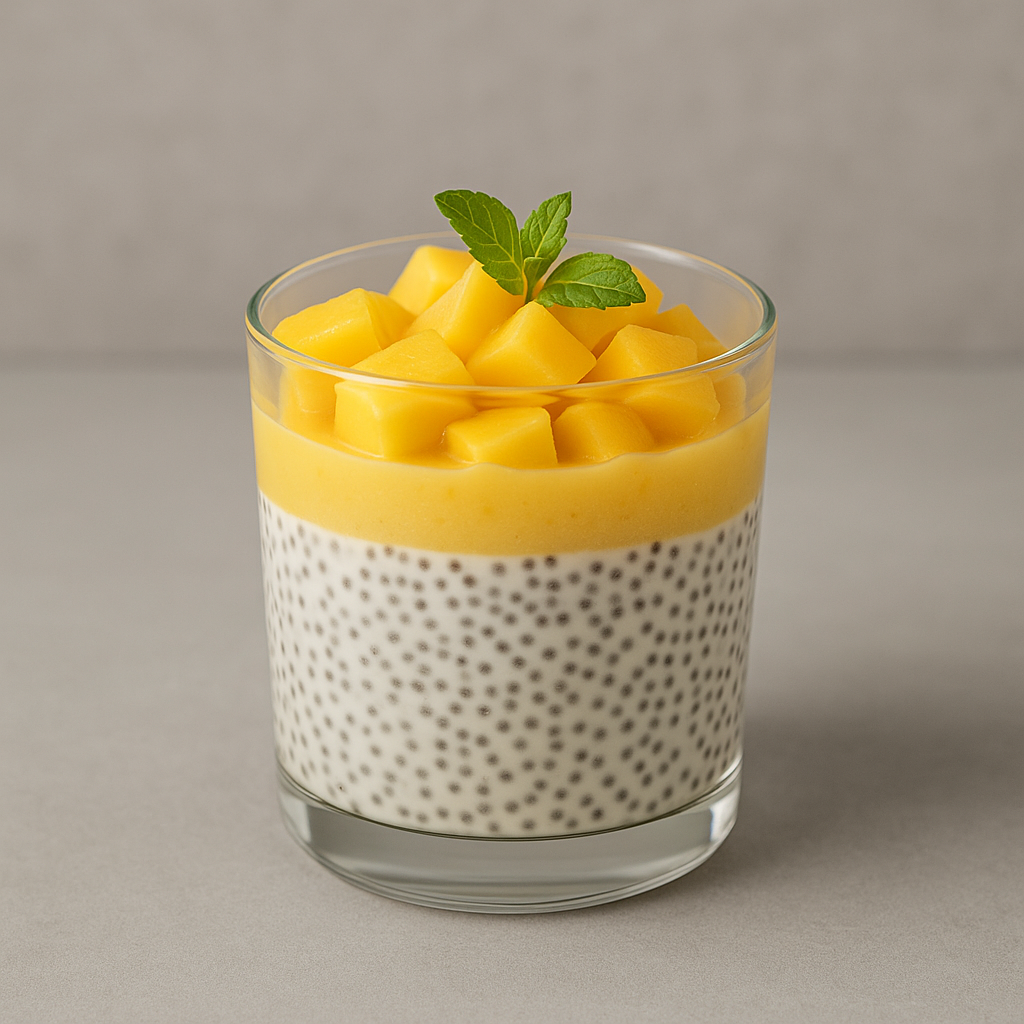 Coconut-mango chia pudding