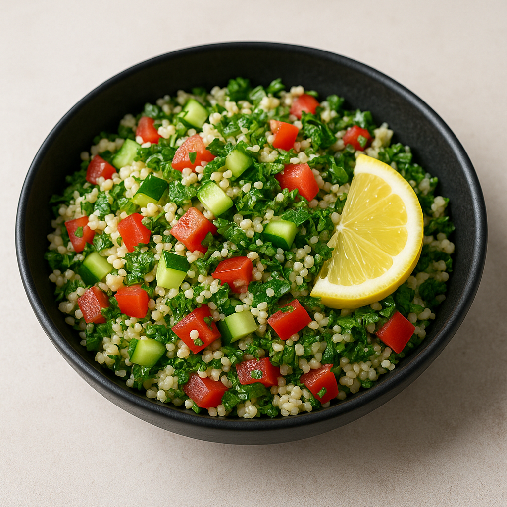 Colorful and fresh tabbouleh salad