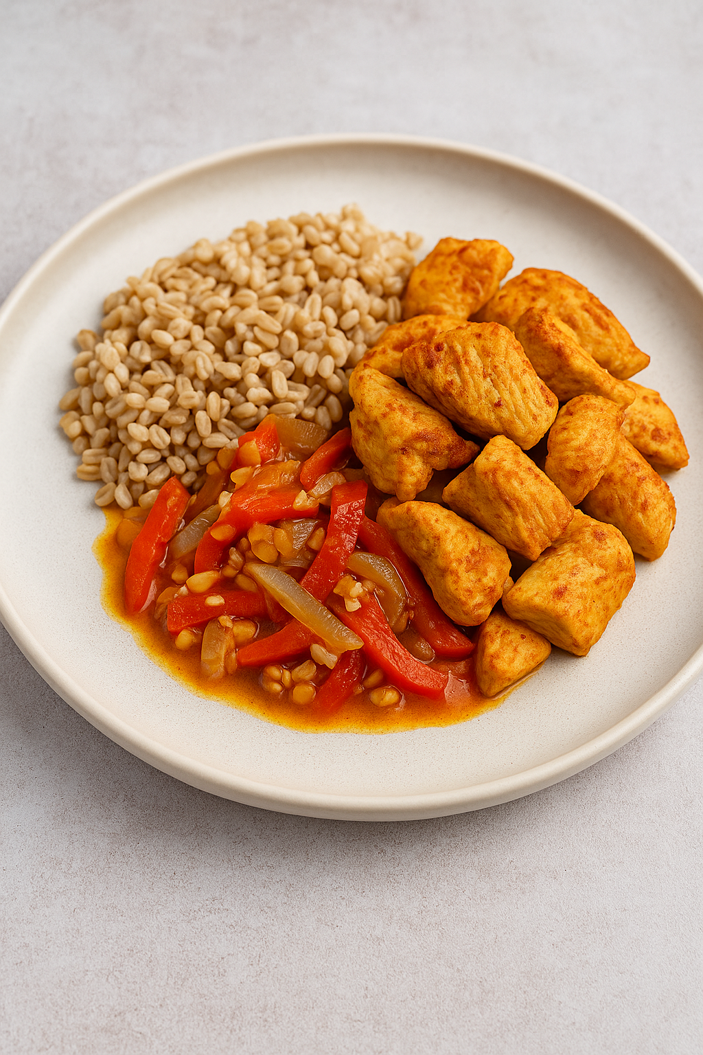 Turkey stir-fry with paprika and ebly